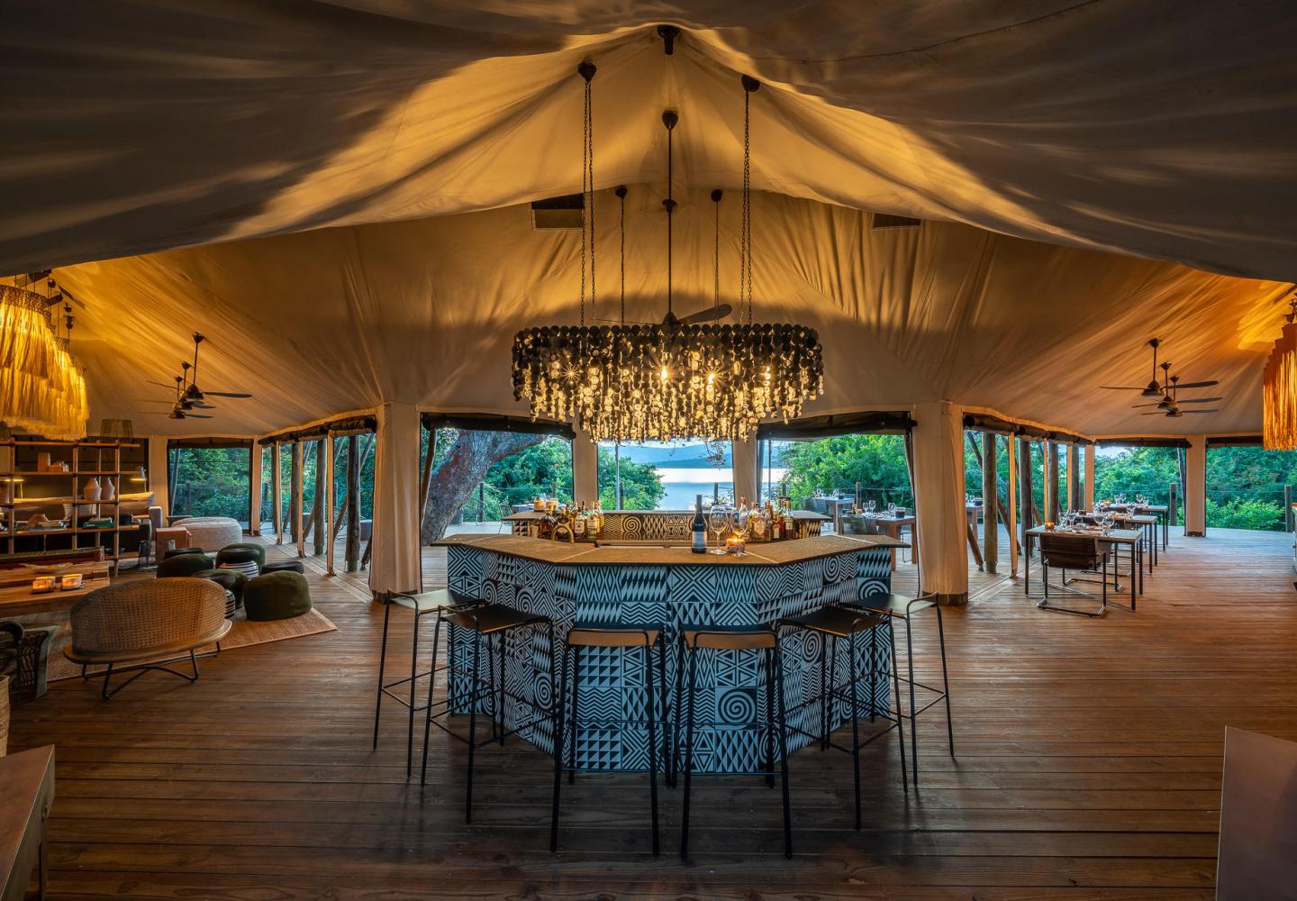 Inside view Luxury tented Camp Magashi (Akagera NP , Rwanda)
