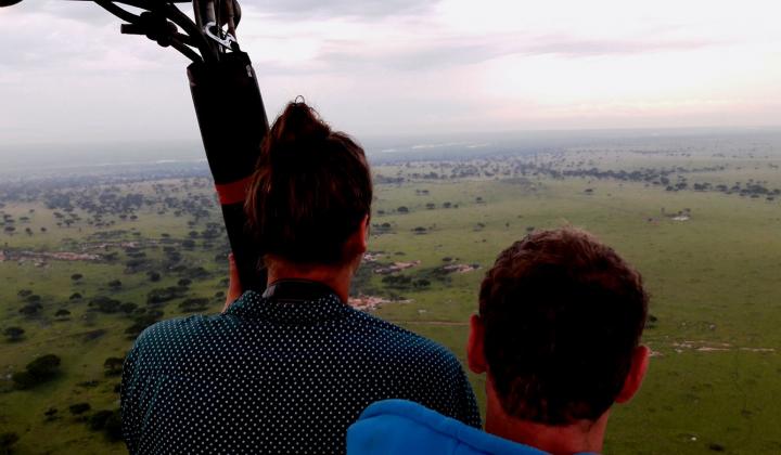 View of Murchison Falls National Park from hot-air balloon Safari (Uganda)